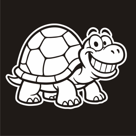 Preview: lustige grinsende Schildkröte Autoaufkleber Turtle Sticker Aufkleber A4280
